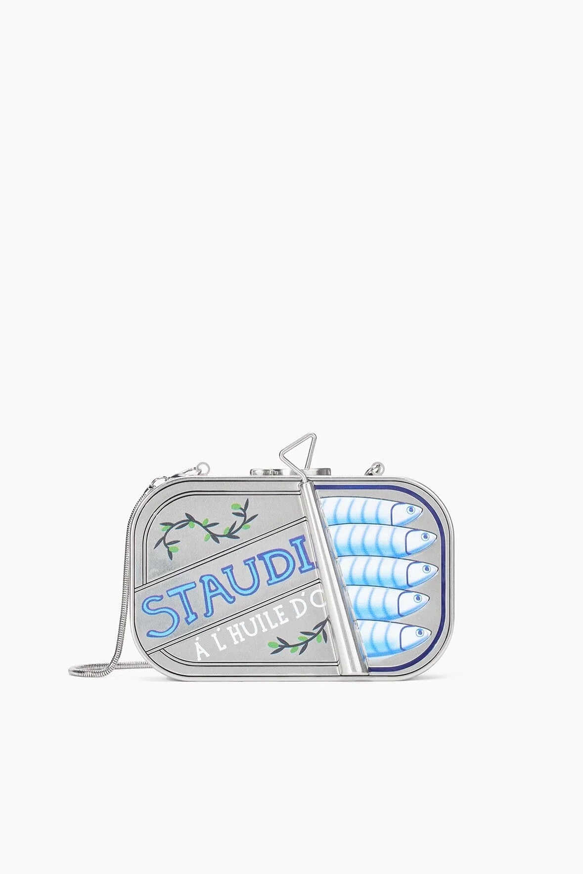 Staud Staudines Tin Clutch Silver Multi