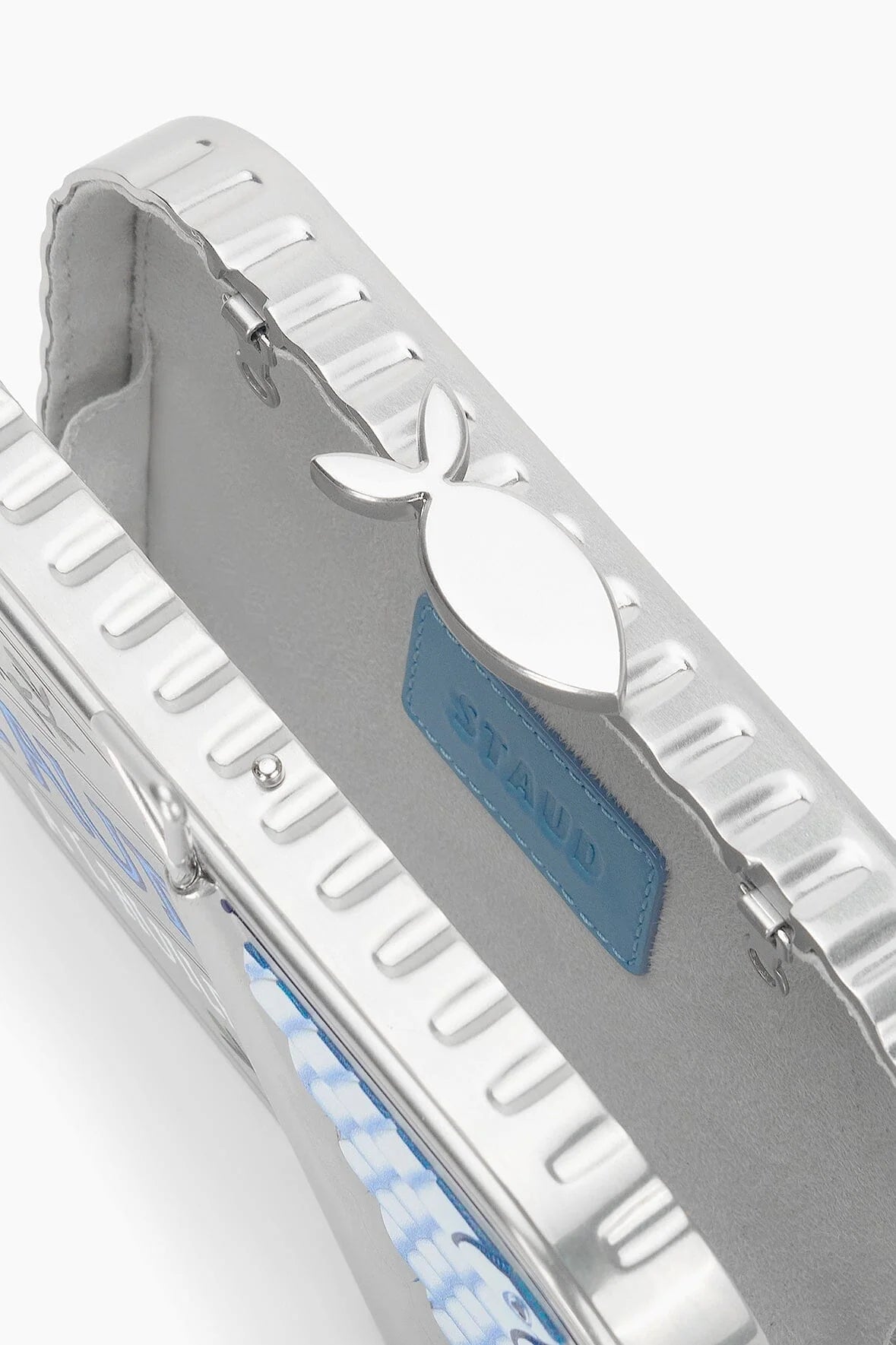 Staud Staudines Tin Clutch Silver Multi