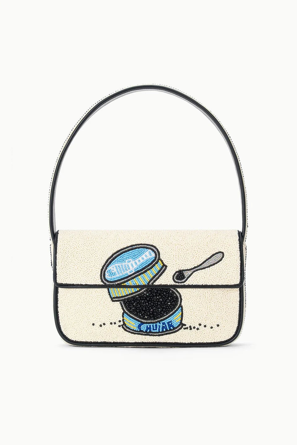 Staud Tommy Beaded Bag Caviar Dreams