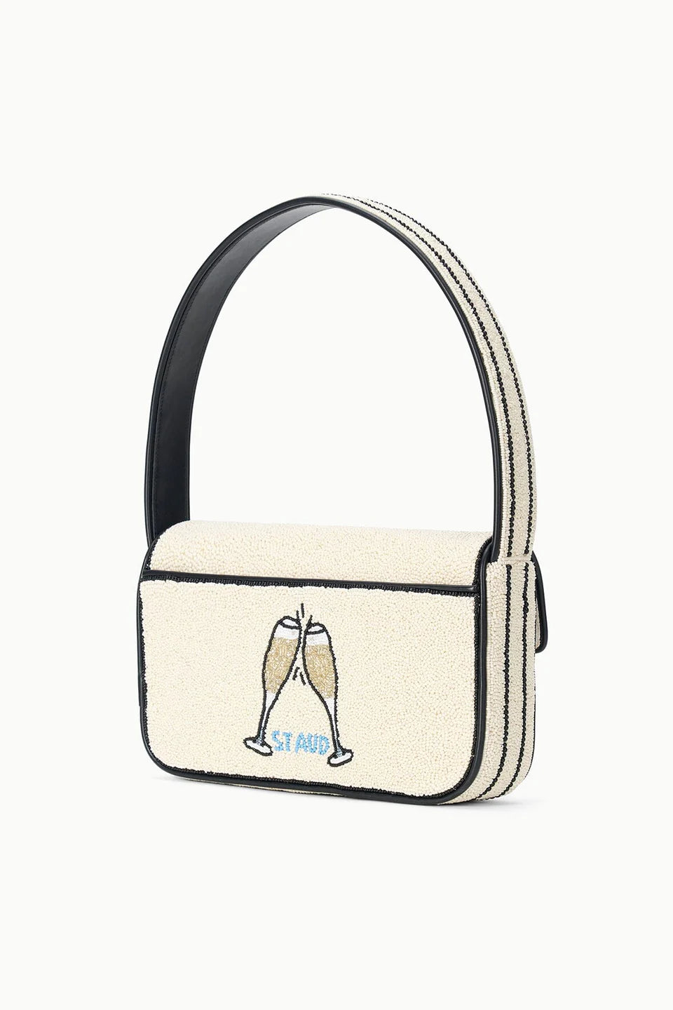 Staud Tommy Beaded Bag Caviar Dreams