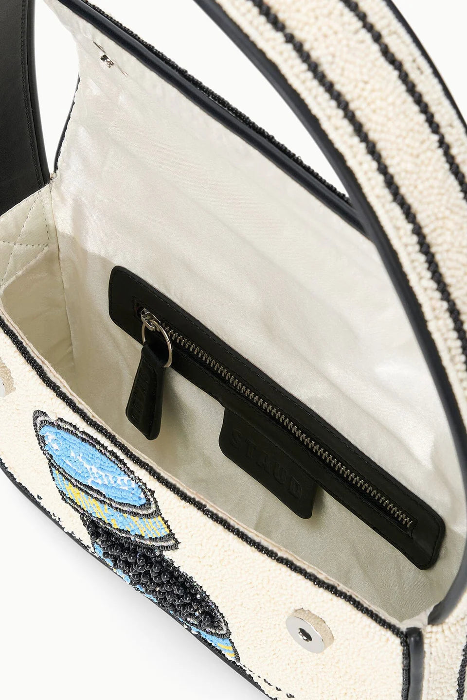 Staud Tommy Beaded Bag Caviar Dreams