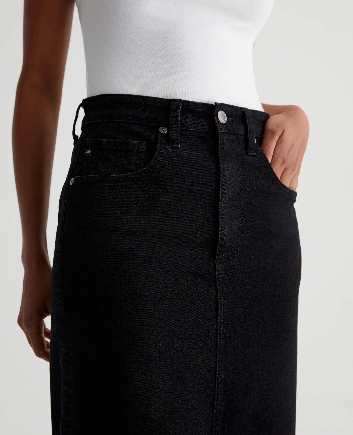 AG Tefi Denim Skirt -Black Cast