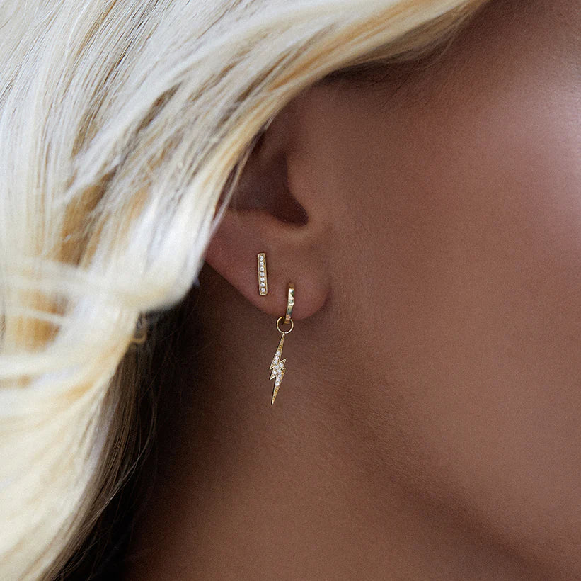 Sydney Evan Gold & Diamond Small Bar Studs