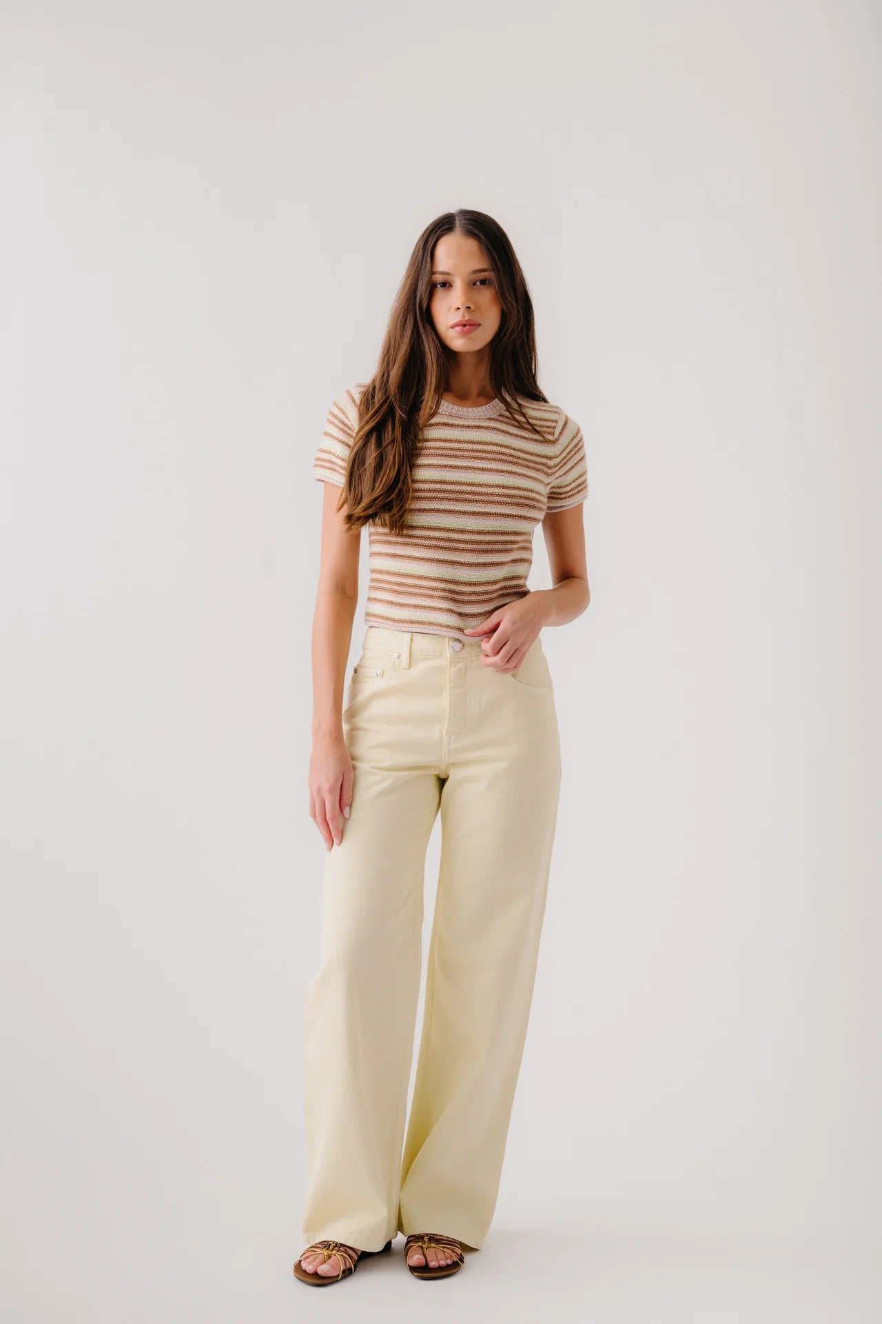 SABLYN Jude Short Sleeve Cashmere Crewneck Tee | Buttercup