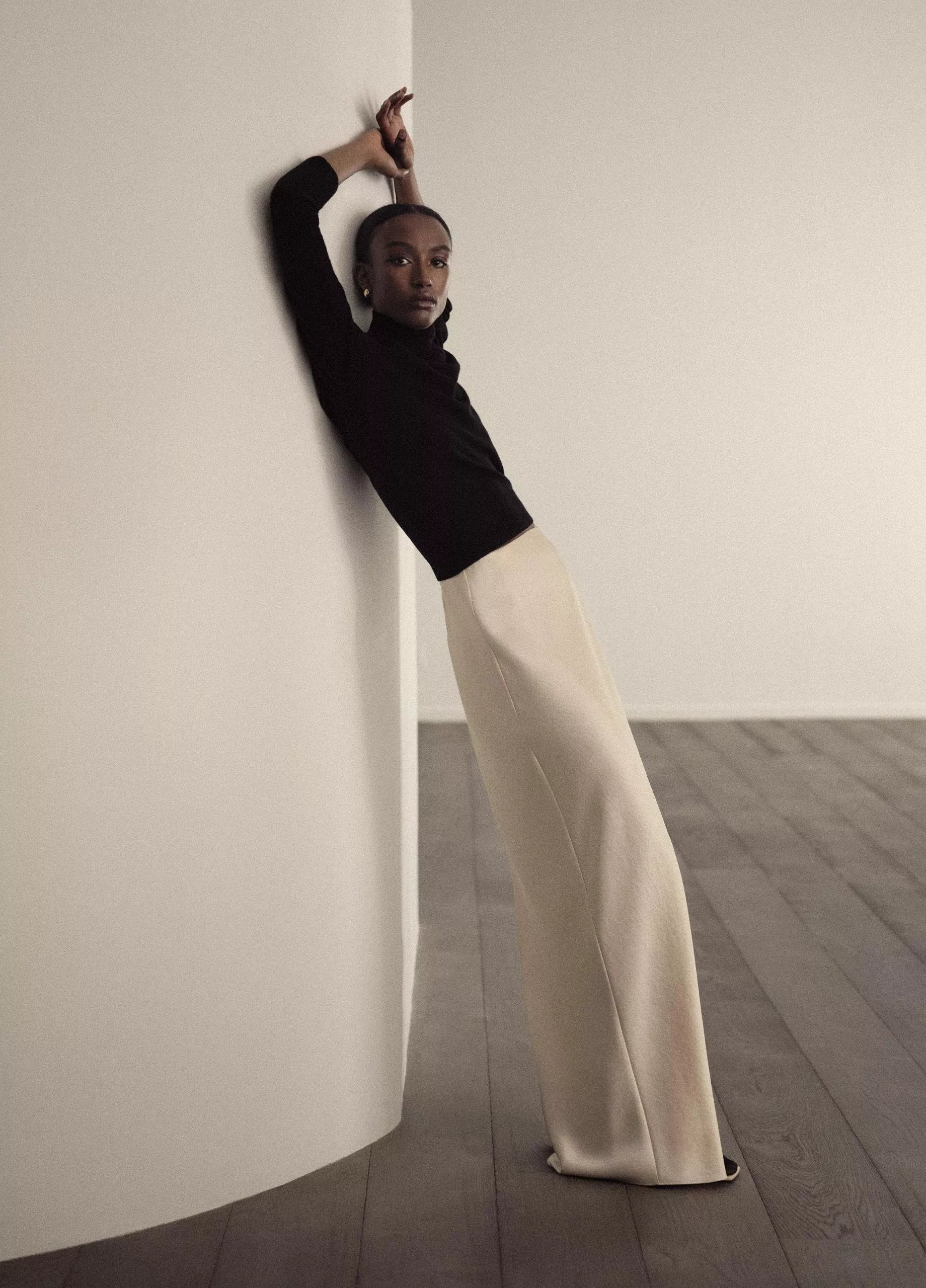 Vince satin Bias Column Skirt -Bona