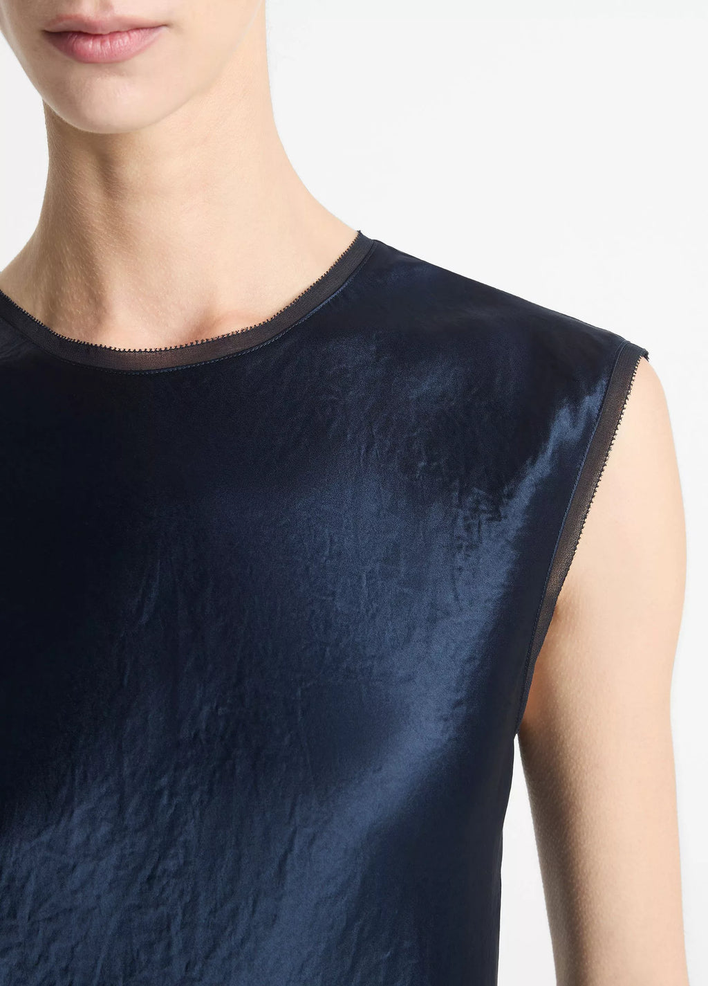 Vince Satin Cap-Sleeve Slip Dress - Coastal Blue