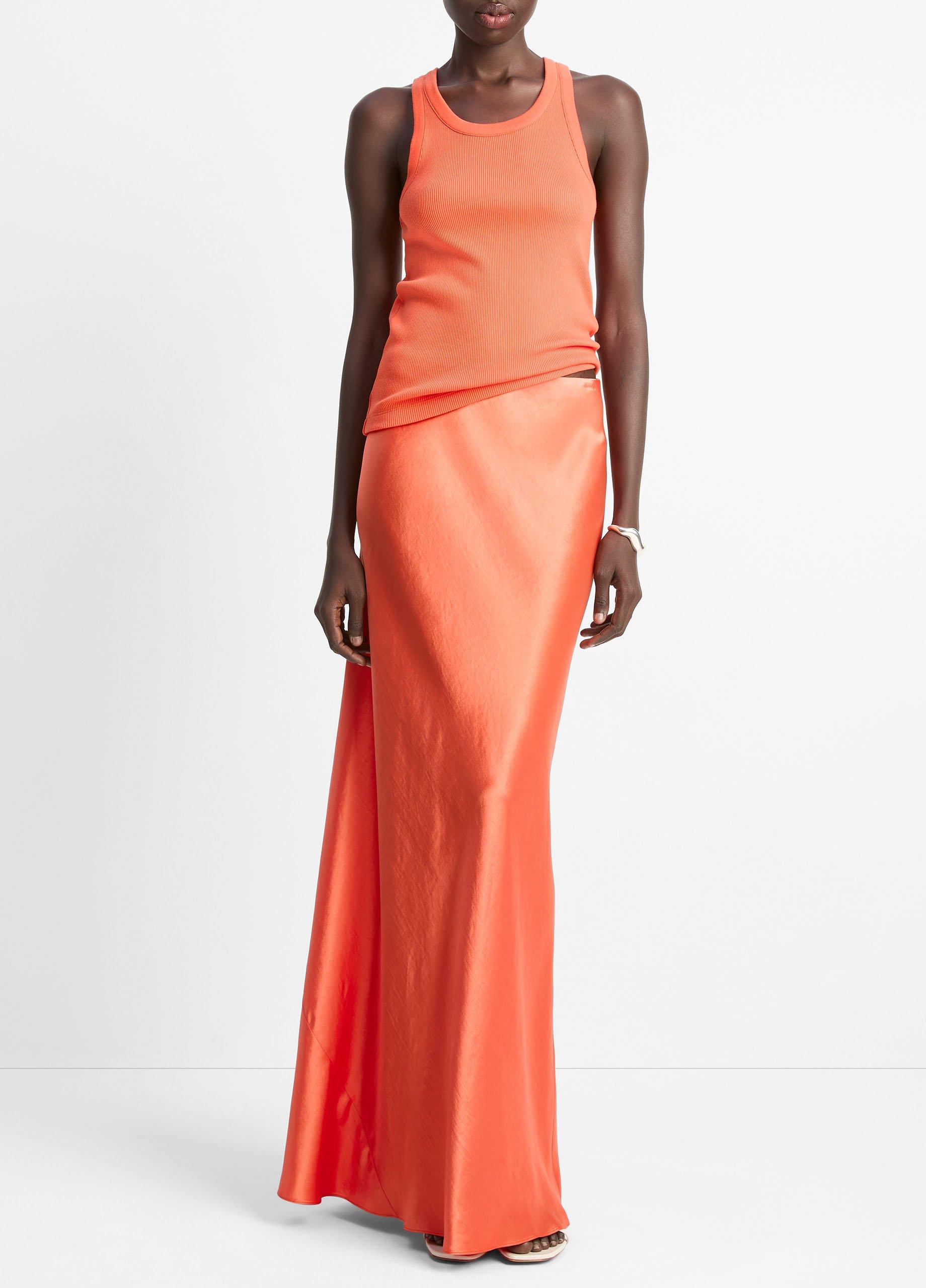 Vince Satin Maxi Skirt - Burnt Orchid