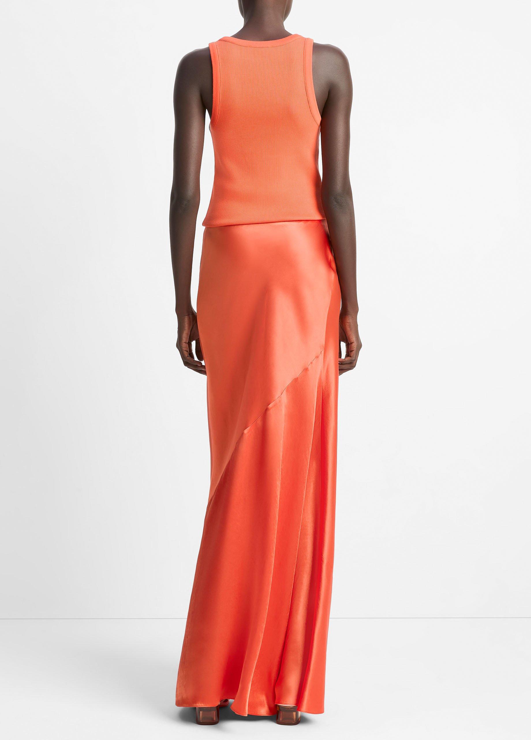 Vince Satin Maxi Skirt - Burnt Orchid