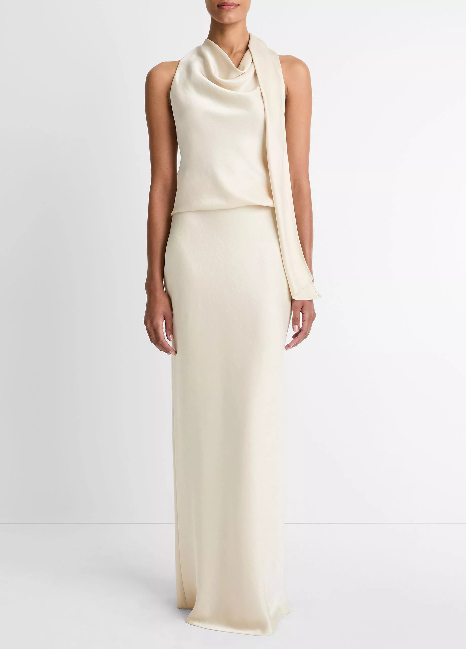 Vince Satin Scarf Top- Bona