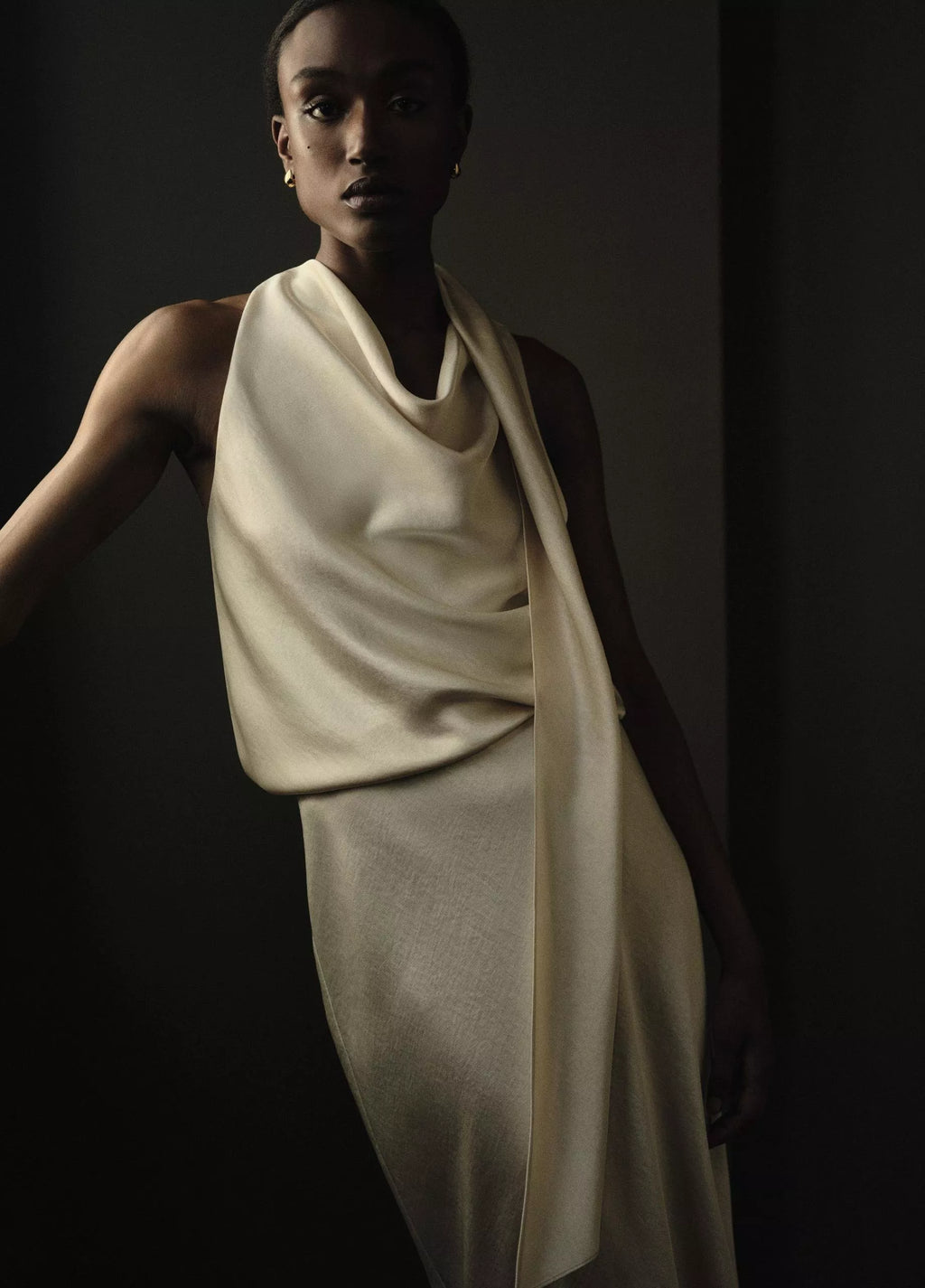 Vince Satin Scarf Top- Bona