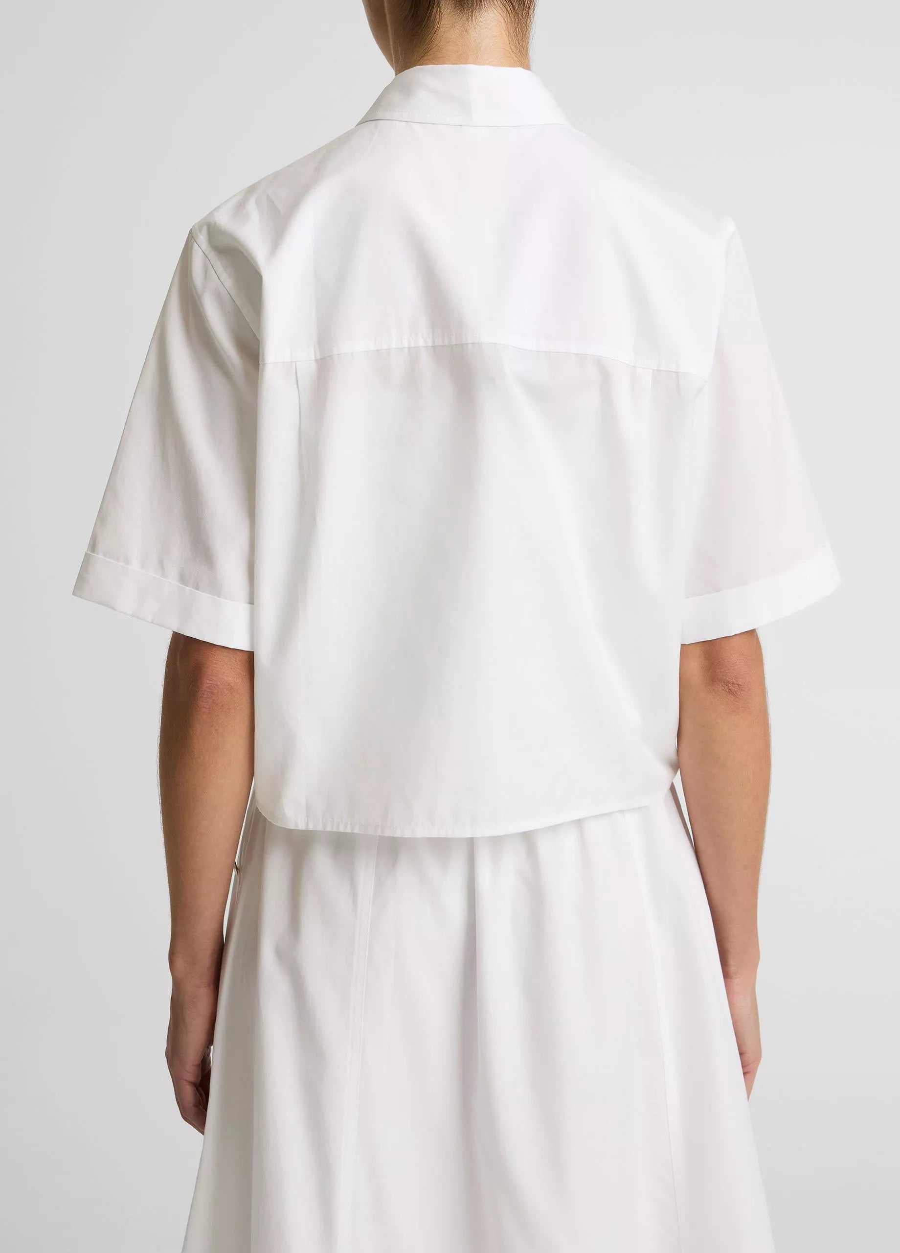 Vince Scallop-Detail Cotton Button-Front Shirt