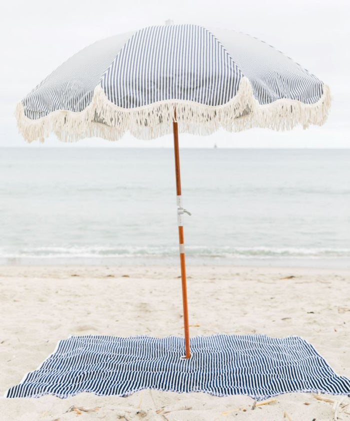Business & Pleasure Co. The Beach Blanket - Lauren's Navy Stripe