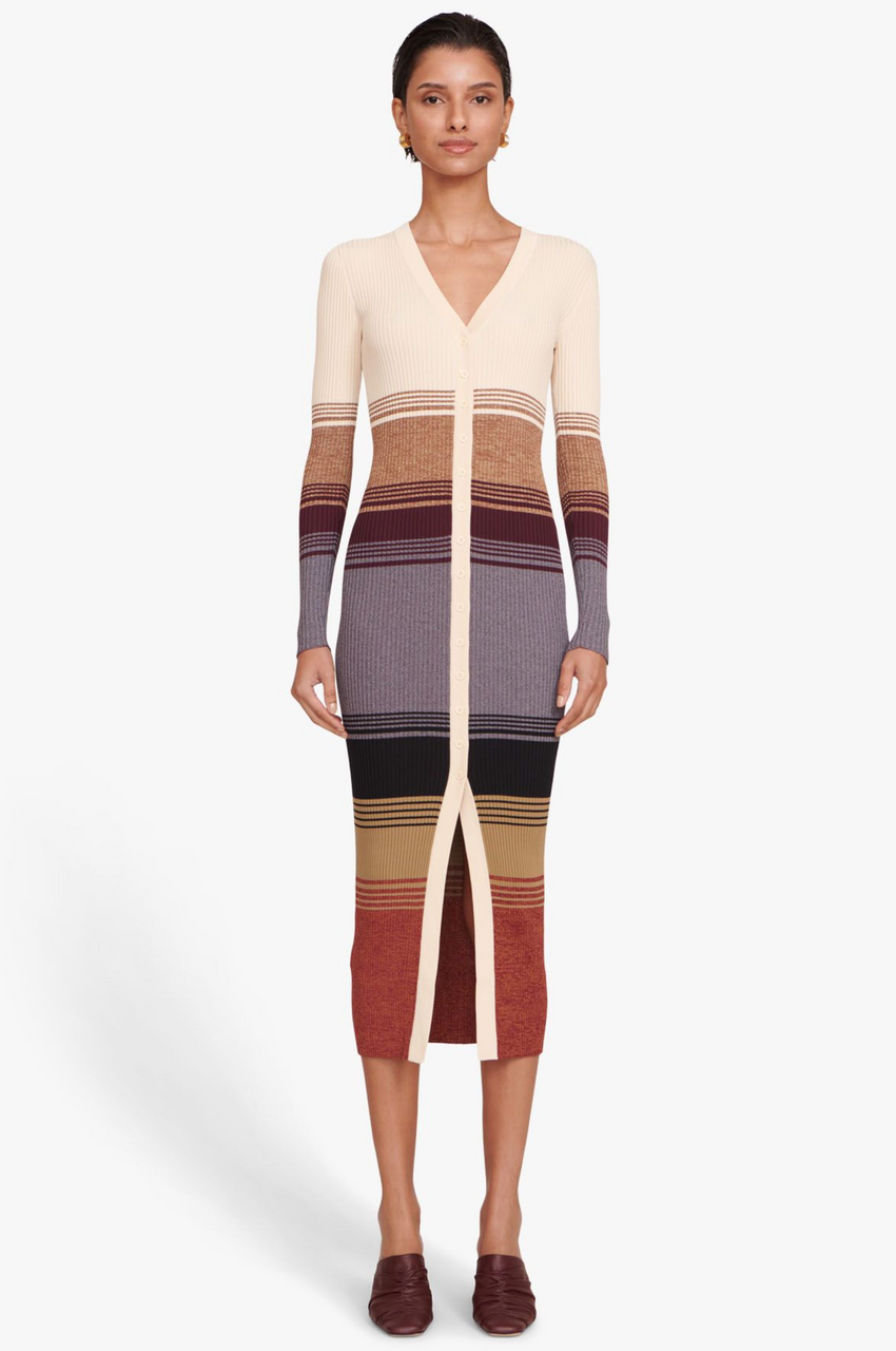 Staud Shoko Sweater Dress  - Sahara Stripe