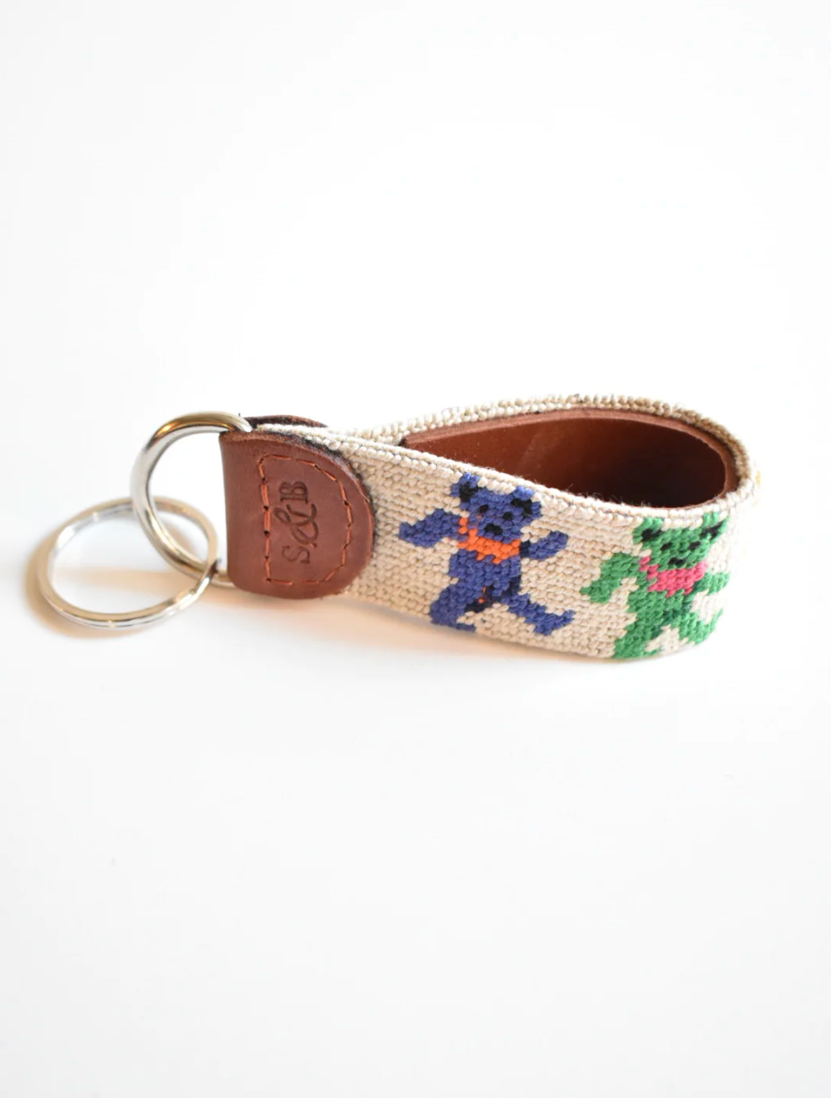 Smathers & Branson Dancing Bears Key Fob - Oatmeal