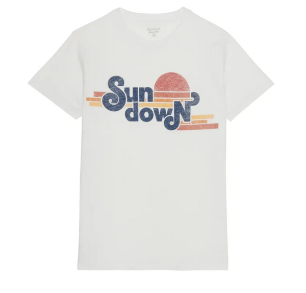 Hartford White Printed Jersey Sundown Tee Shirt