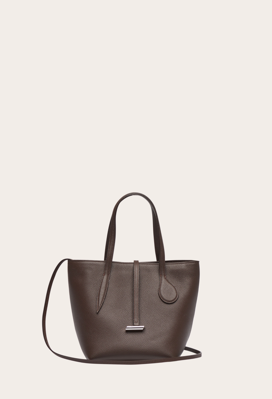 Little Liffner Sprout Tote Mini  - Dark Brown Leather