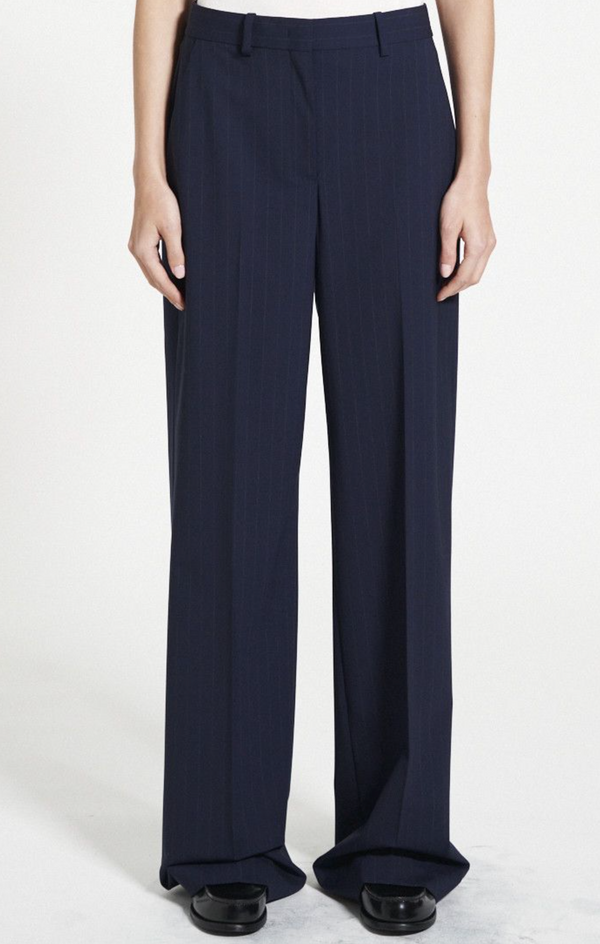 Theory Relaxed Straight Pant  - Navy Pin