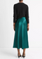 Vince Lingerie-Trim Satin Slip Skirt - Jade