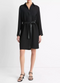 Vince Faux-Leather-Trim Shirt Dress