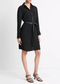 Vince Faux-Leather-Trim Shirt Dress