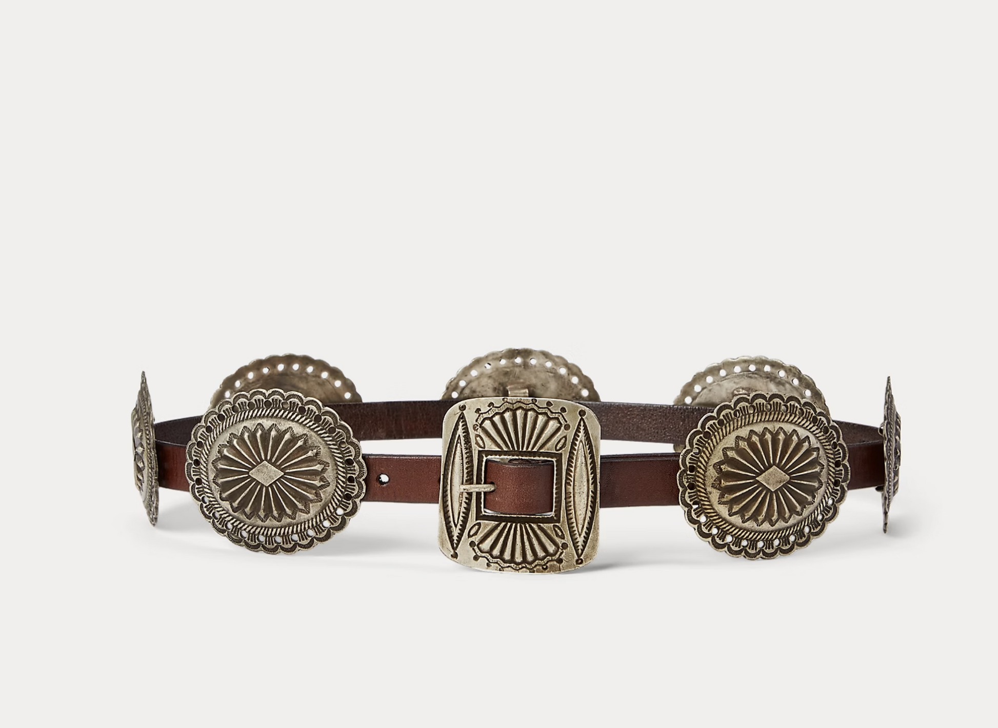 Polo Ralph Lauren Metal-Accent Leather Belt - Brown