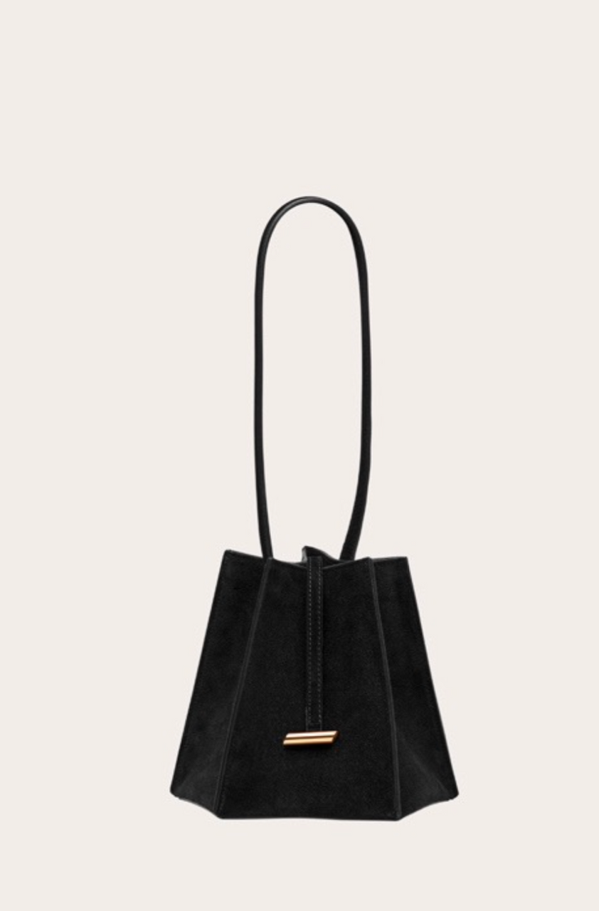 Little Liffner Five Side Evening Bag - Black Suede