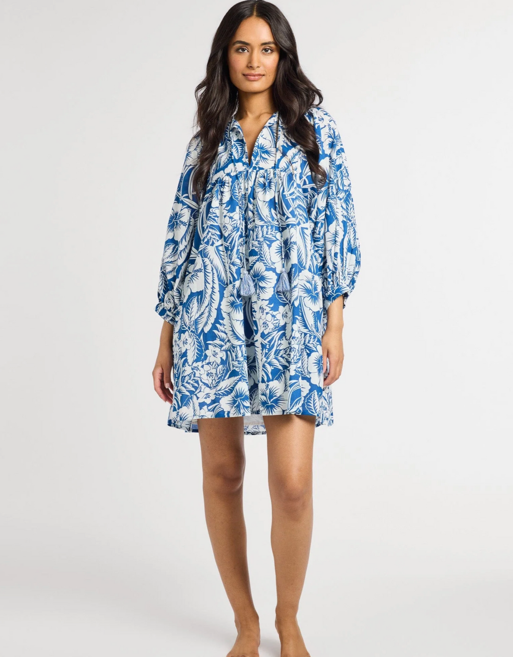 Mille Daisy Dress - Blue Hibiscus