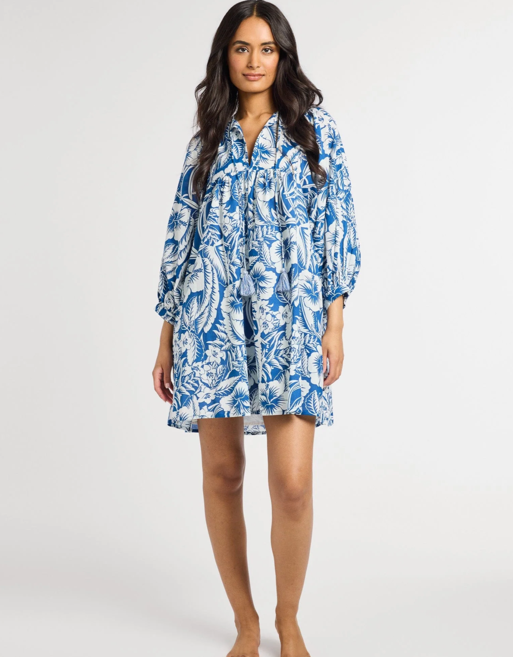 Mille Daisy Dress - Blue Hibiscus