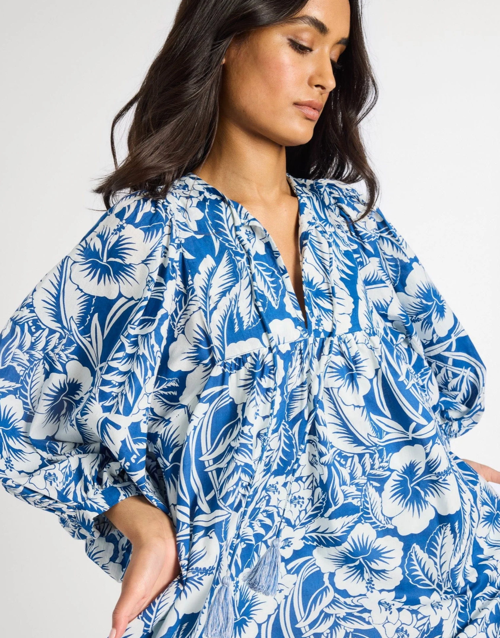 Mille Daisy Dress - Blue Hibiscus
