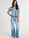 Mille Caro Top in Blue Hibiscus