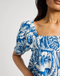 Mille Caro Top in Blue Hibiscus