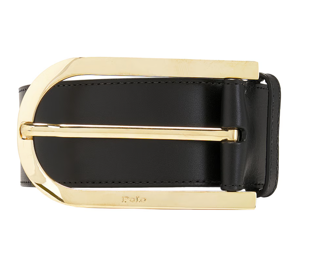 Polo Ralph Lauren Smooth Vachetta Belt in 50mm - Black