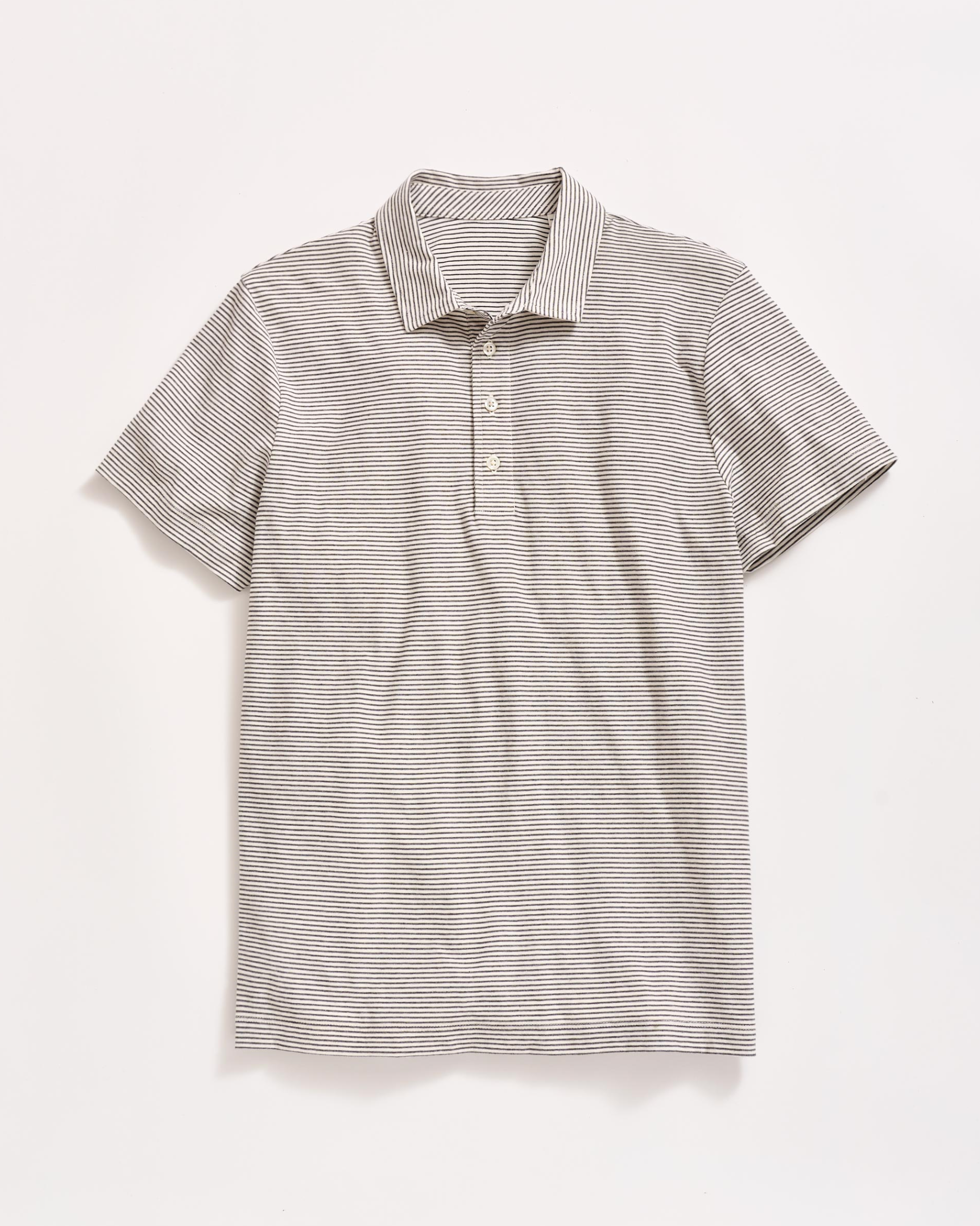 Billy Reid Stripe Pensacola Polo - Tinted White/Black
