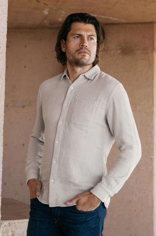 Hiroshi Kato The Ripper Waffle Double Gauze Shirt - Light Gray