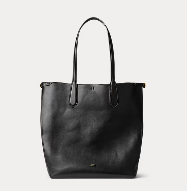 Polo Ralph Lauren Bellport Leather North-South Tote -Black