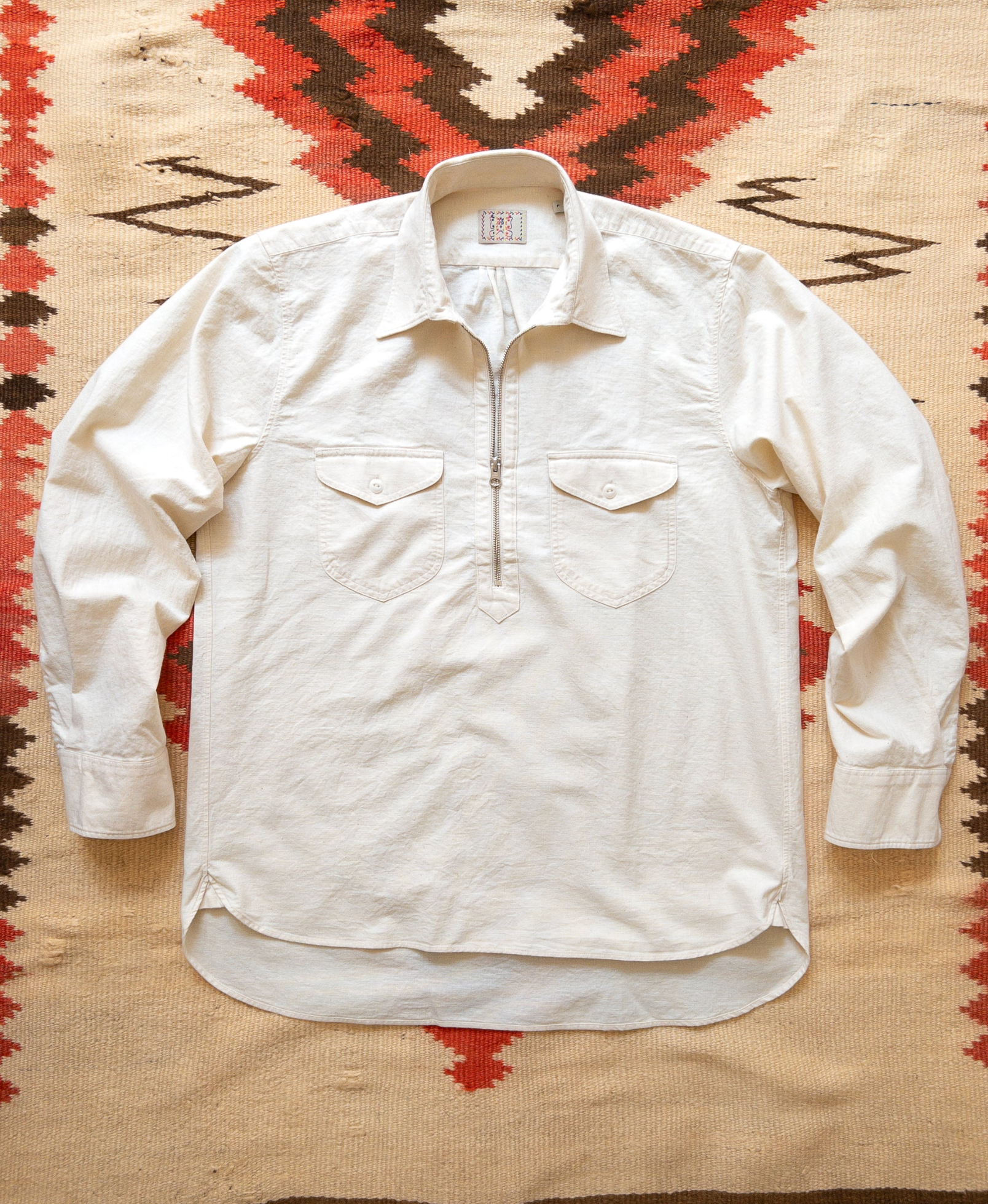 Wythe Airtex Half Zip Shirt - Natural