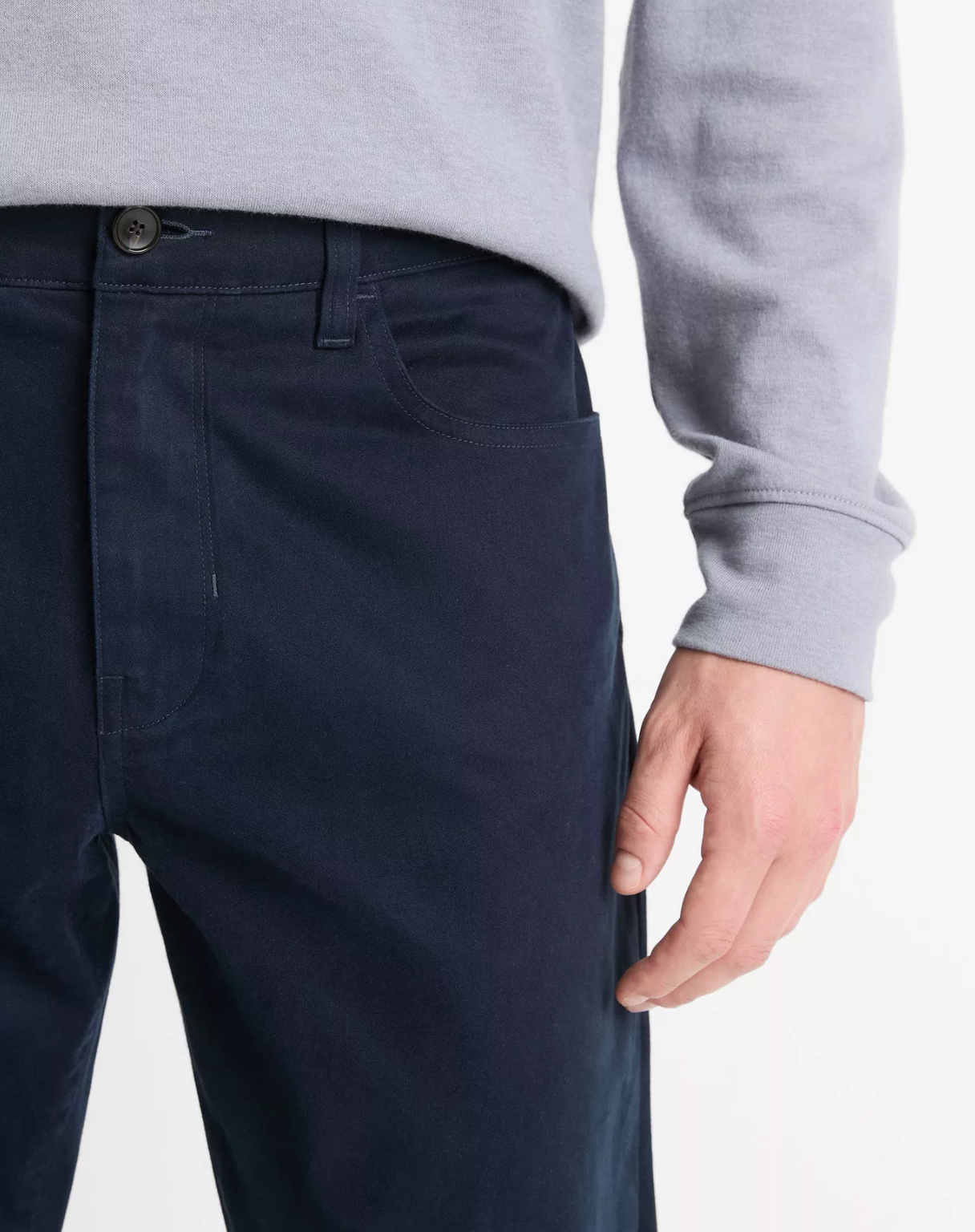 Vince Dylan Slim 5-Pocket Peached Stretch-Cotton Pant - Coastal