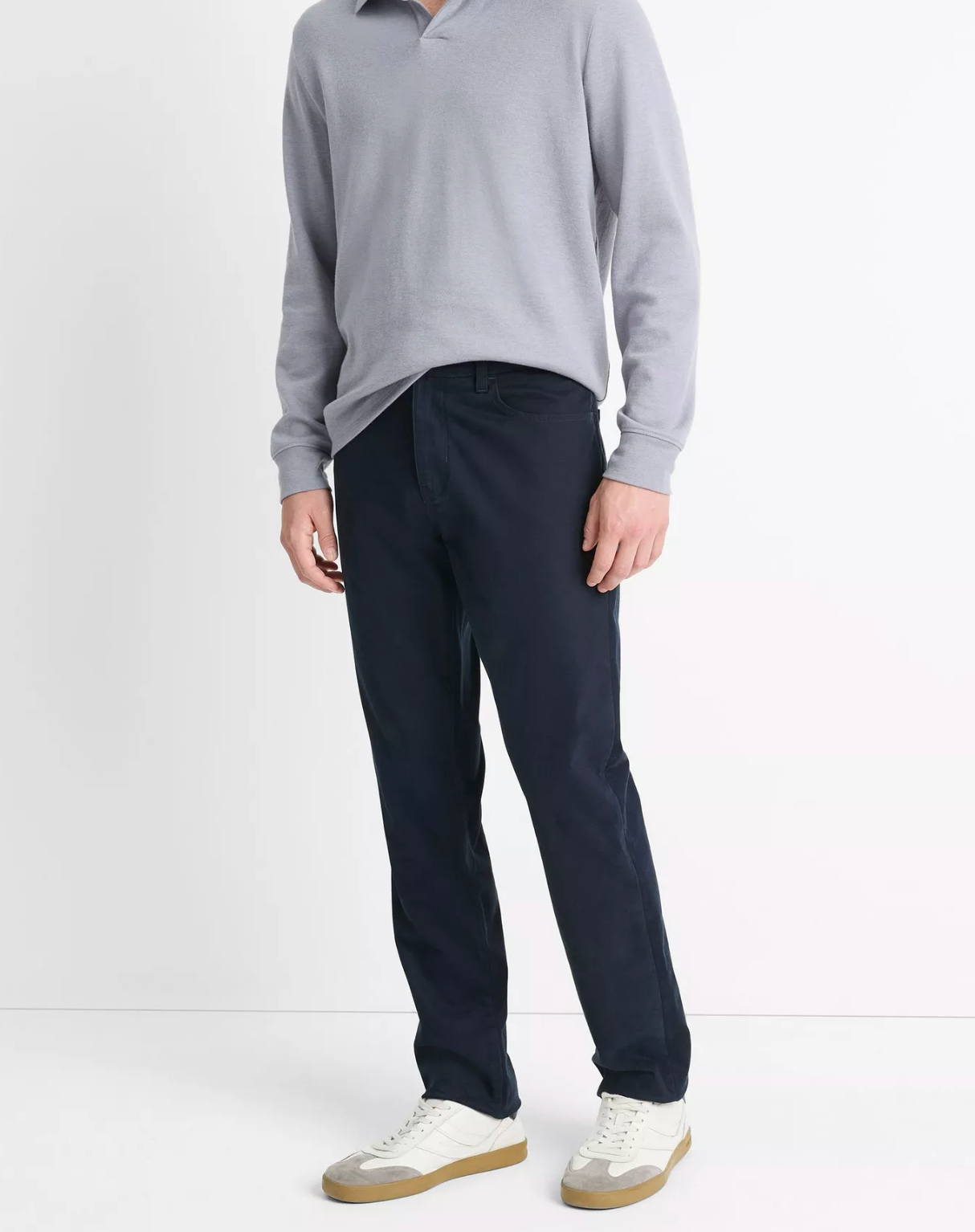 Vince Dylan Slim 5-Pocket Peached Stretch-Cotton Pant - Coastal