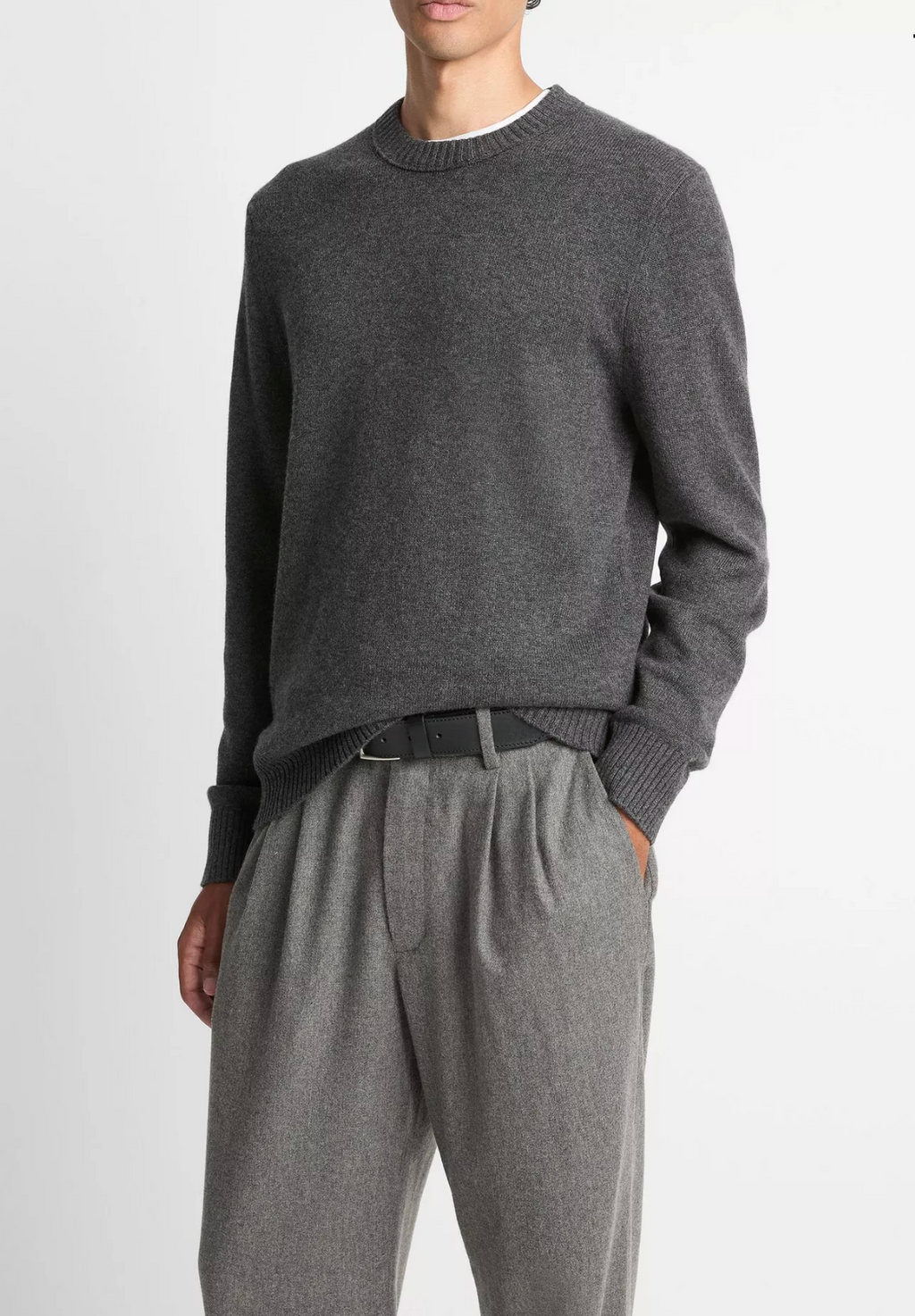 Vince Wool-Cashmere Crew Neck Sweater