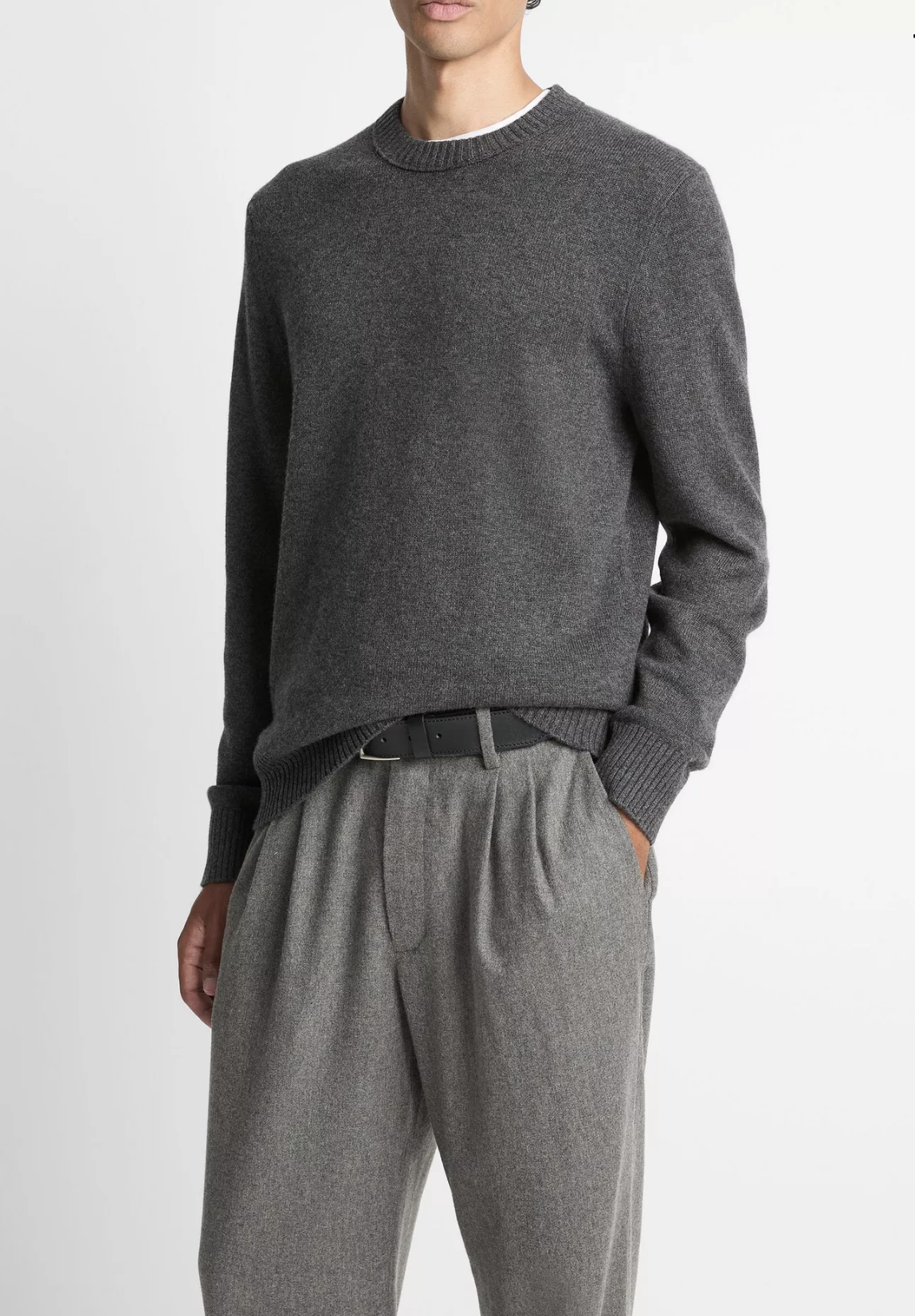 Vince Wool-Cashmere Crew Neck Sweater
