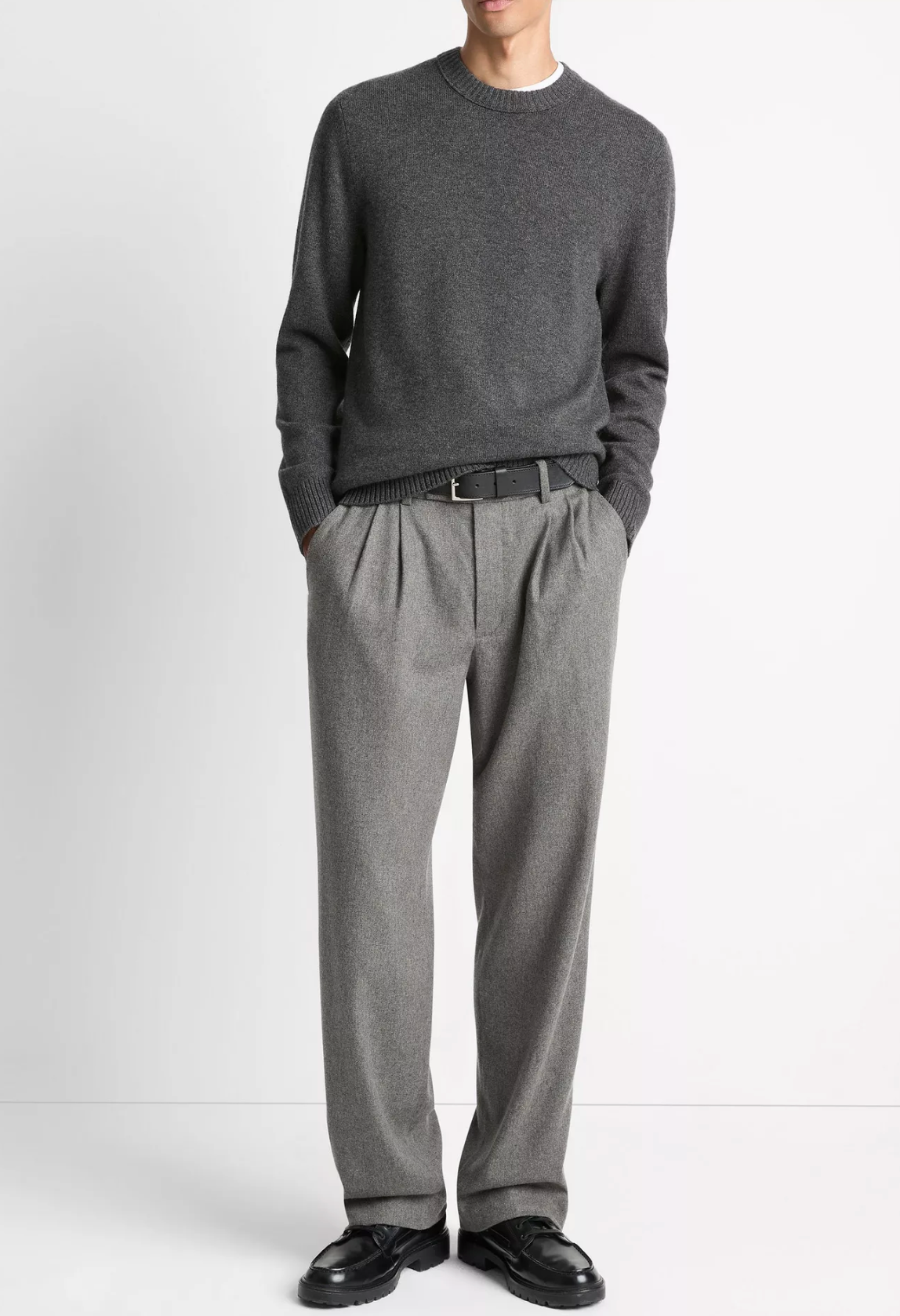 Vince Wool-Cashmere Crew Neck Sweater