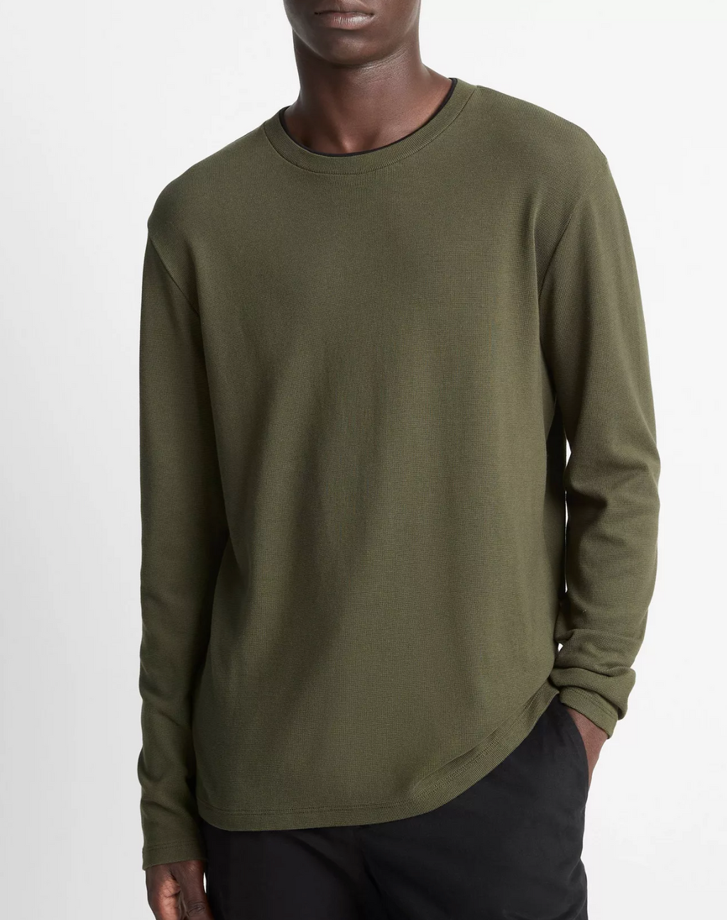 Vince Micro-Waffle Long-Sleeve T-Shirt - Green