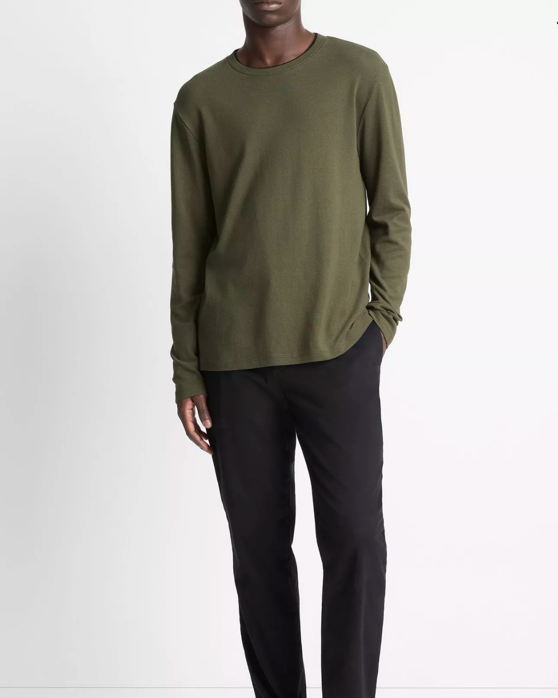 Vince Micro-Waffle Long-Sleeve T-Shirt - Green