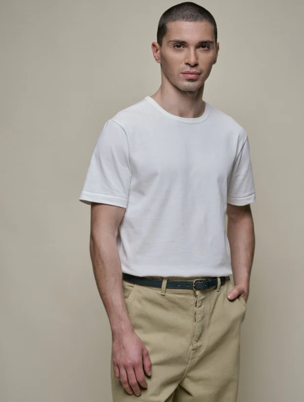 Merz b. Schwanen 2M15 Vintage Machine Refined Classic Fit T-Shirt - White