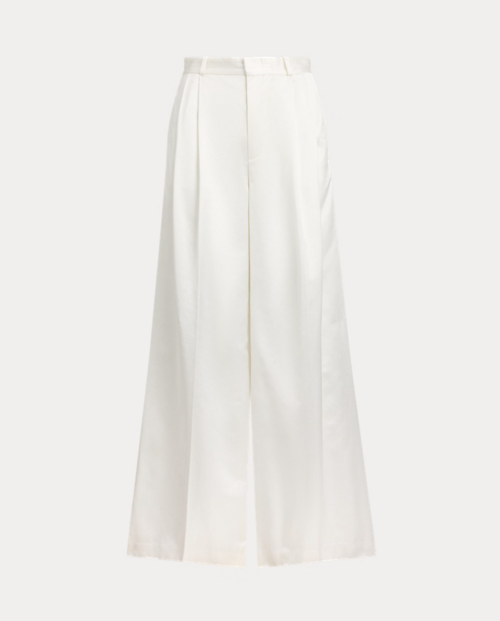 Polo Ralph Lauren Pleated Satin Wide-Leg Pant - Cream