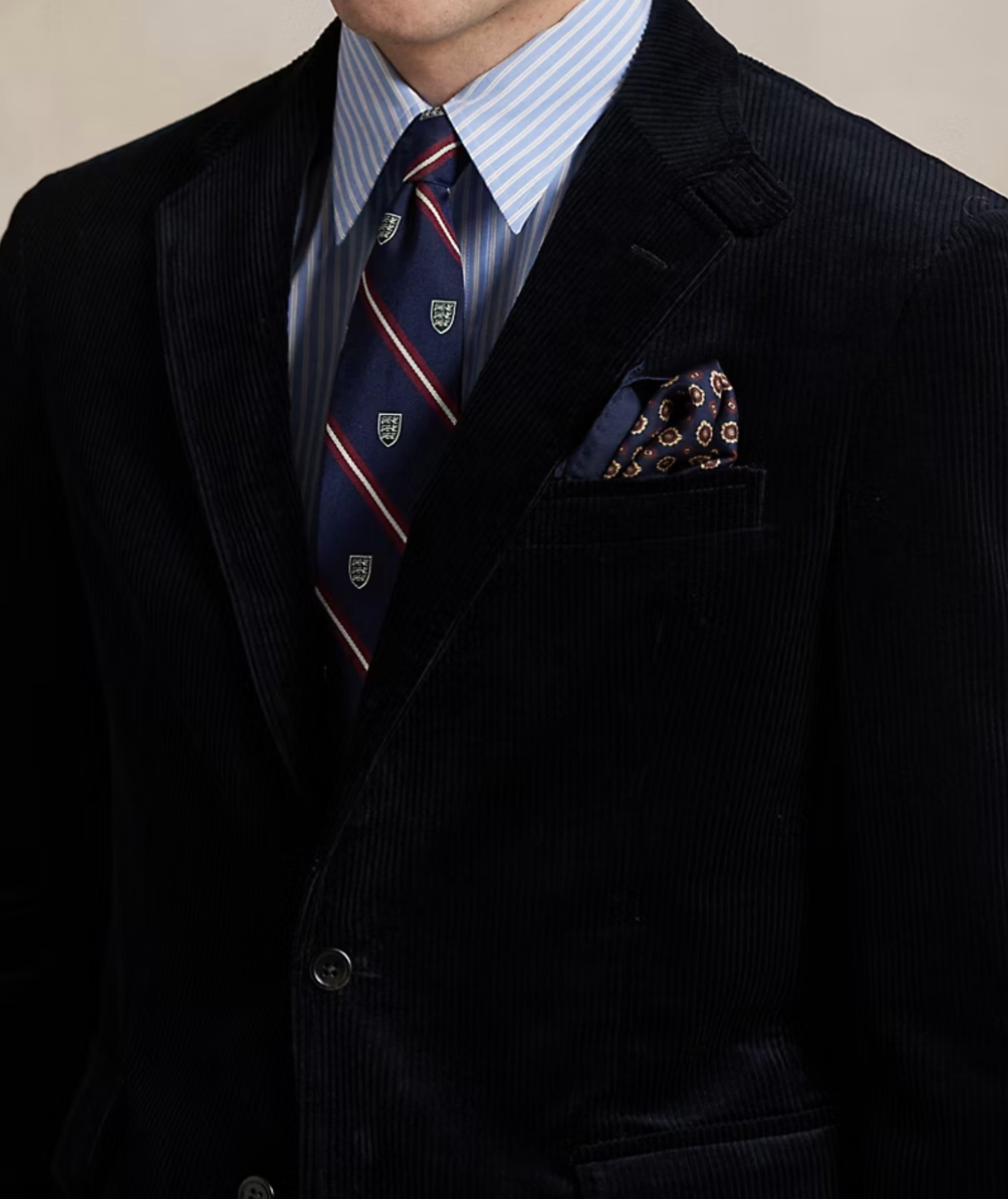 Polo Ralph Lauren Tailored Fit Corduroy Suit Jacket - Fall Navy