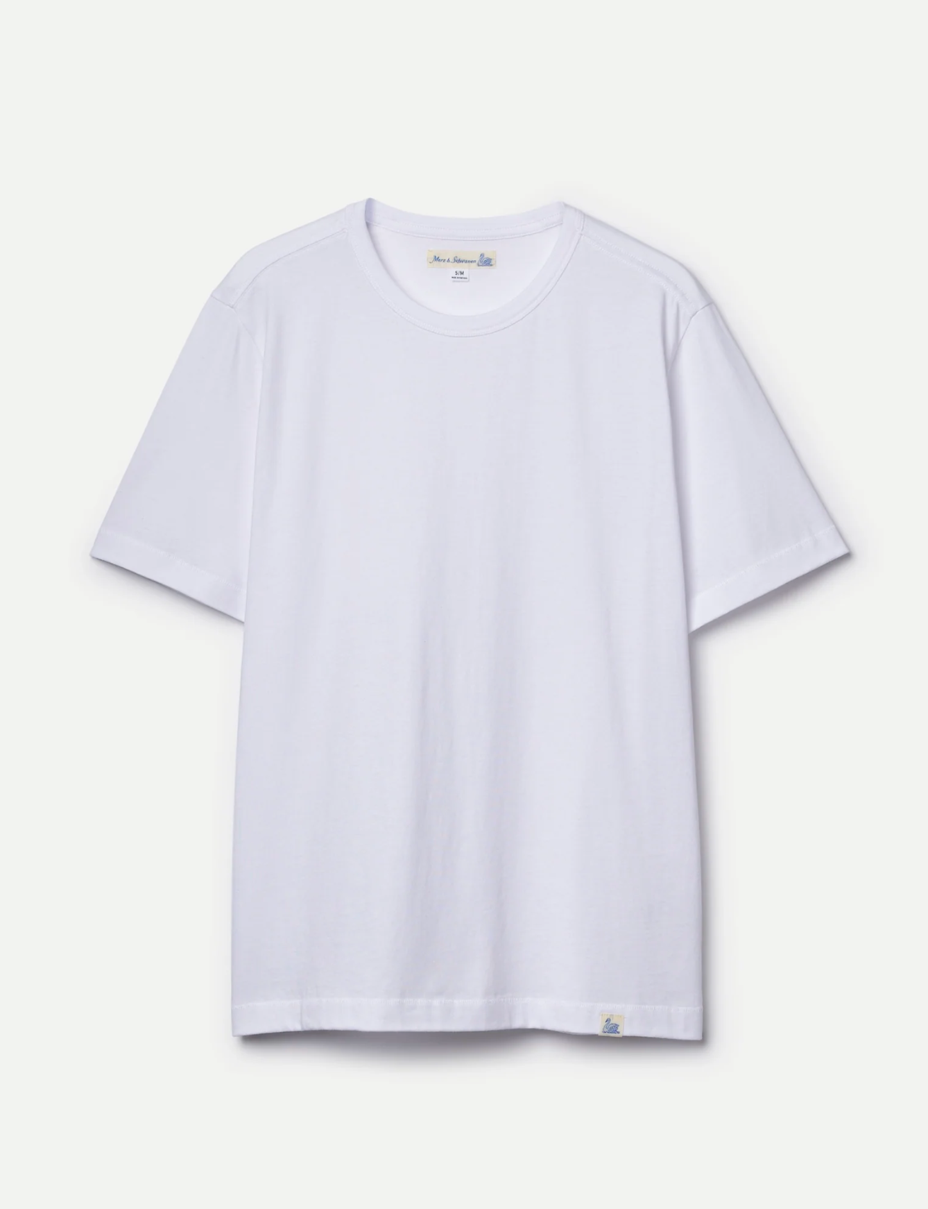 Merz b. Schwanen Soft Cotton pima Cotton T-Shirt- White