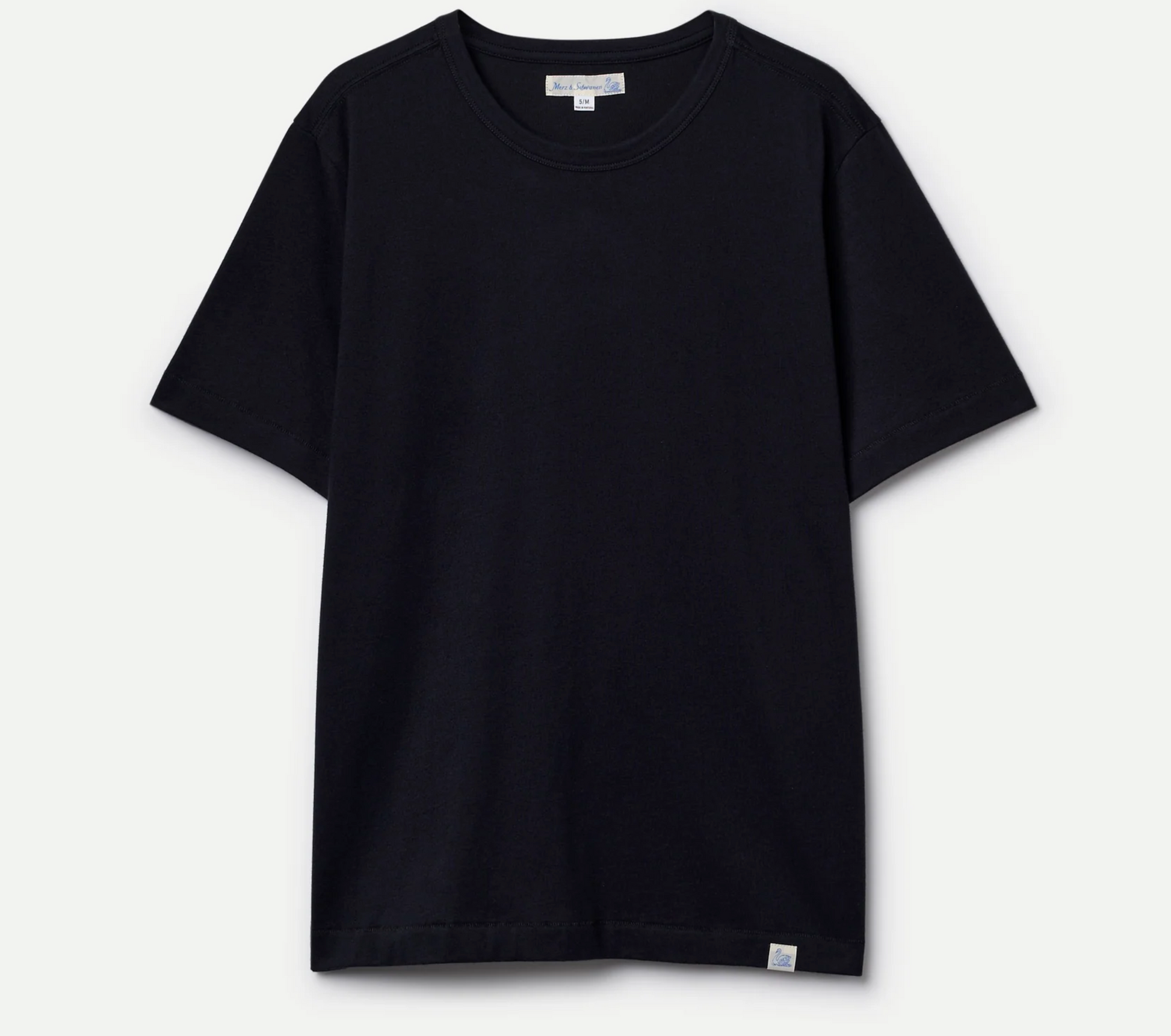Merz b. Schwanen Soft Cotton pima Cotton T-Shirt- Deep Black