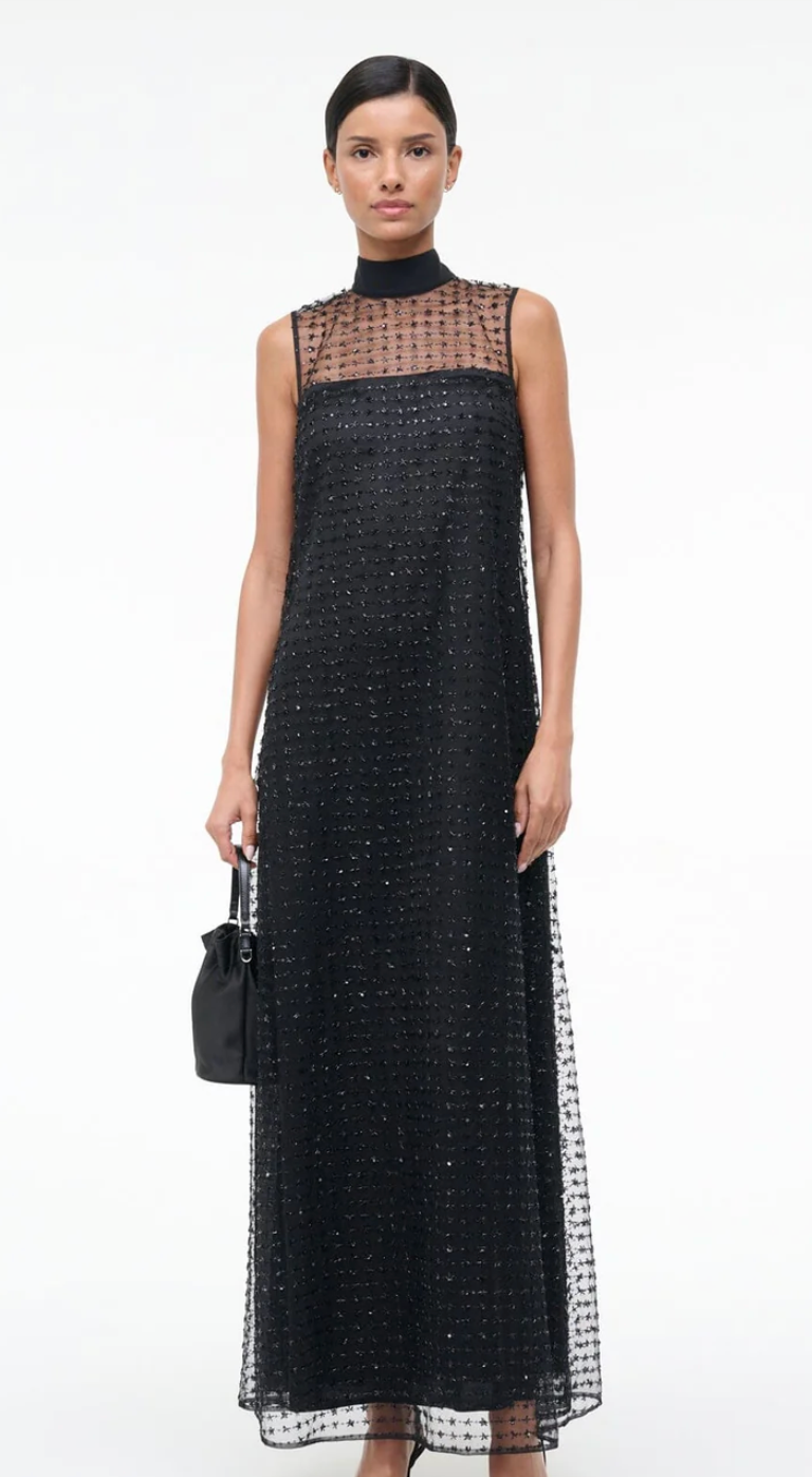 Staud Albee Dress Stardust Onyx