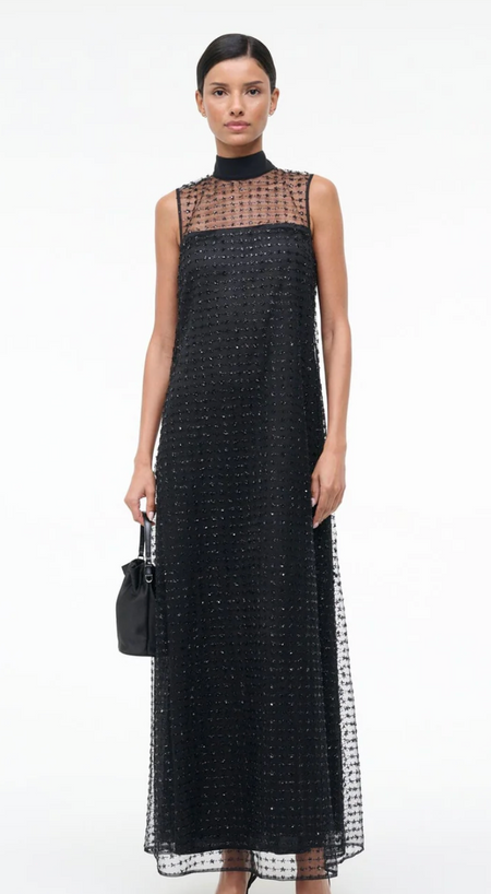 Staud Albee Dress Stardust Onyx S